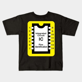 integrated circuit IC pin identification sticker for electronics electrical engineering students and electricians Kids T-Shirt